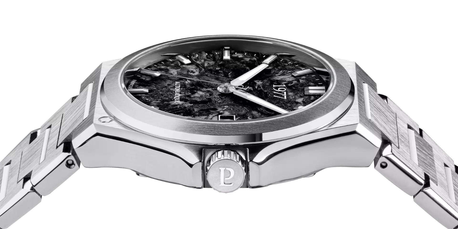 Herren Automatik Uhr ARSENE Forged Carbon Schwarz Zifferblatt Armband