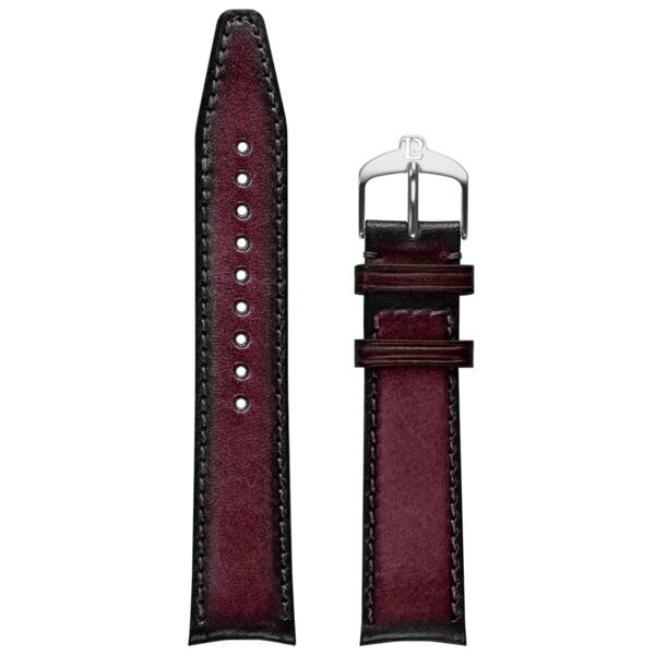 Uhrenarmband Leder Burgundrot mit Patina 20MM