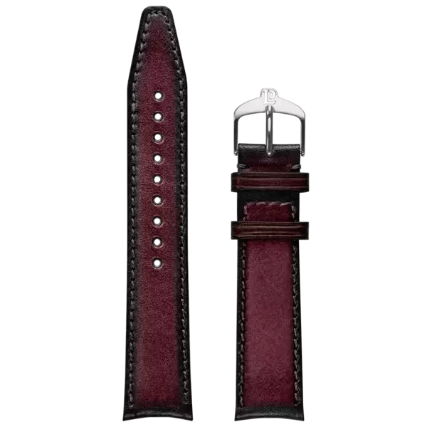 Uhrenarmband Leder Burgundrot mit Patina 20MM