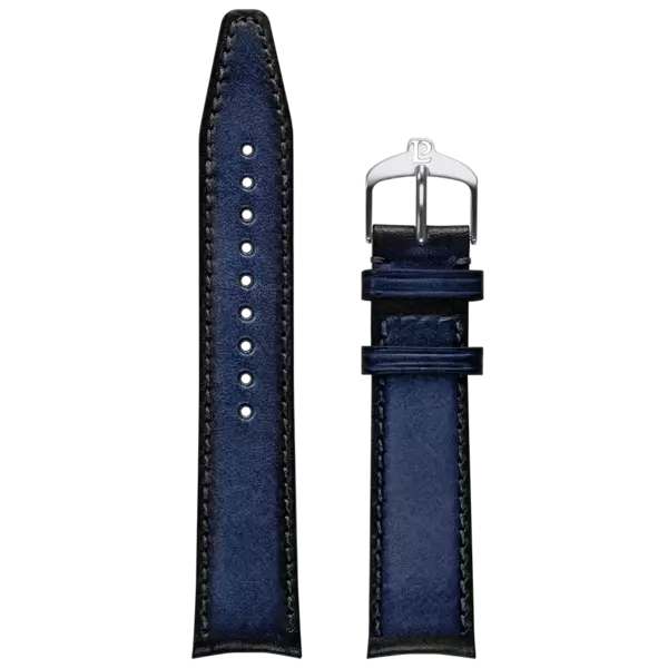 Uhrenarmband Leder Blau mit Patina 20MM