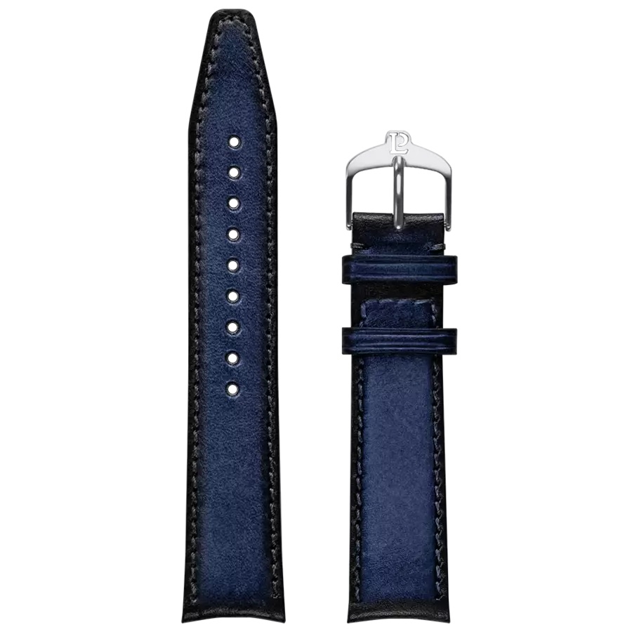 Bracelet de Montre Cuir Patiné Bleu 20MM
