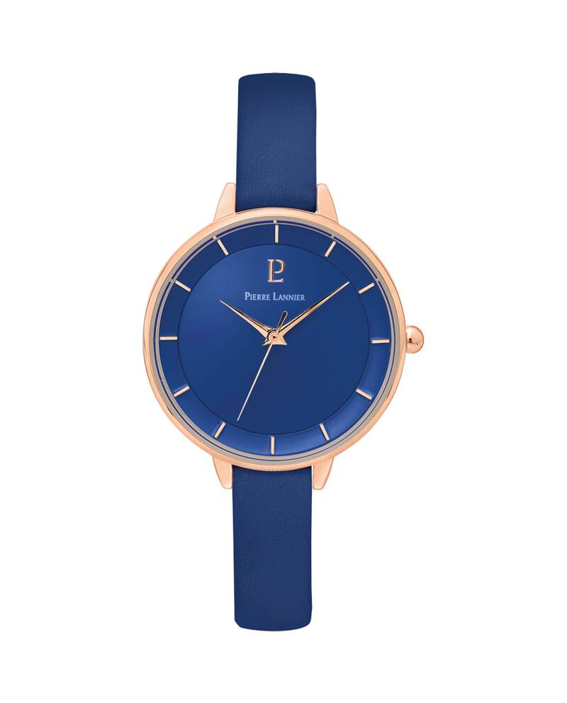 Montre Femme DELICE Cadran Bleu Bracelet Cuir Bleu 001H966