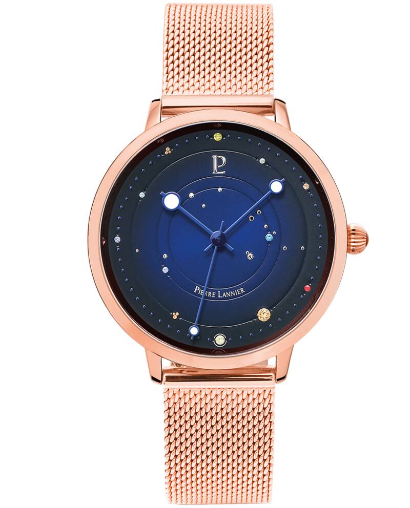 Ladies Watch THEIA Blue Dial Rose Gold  Mesh Strap