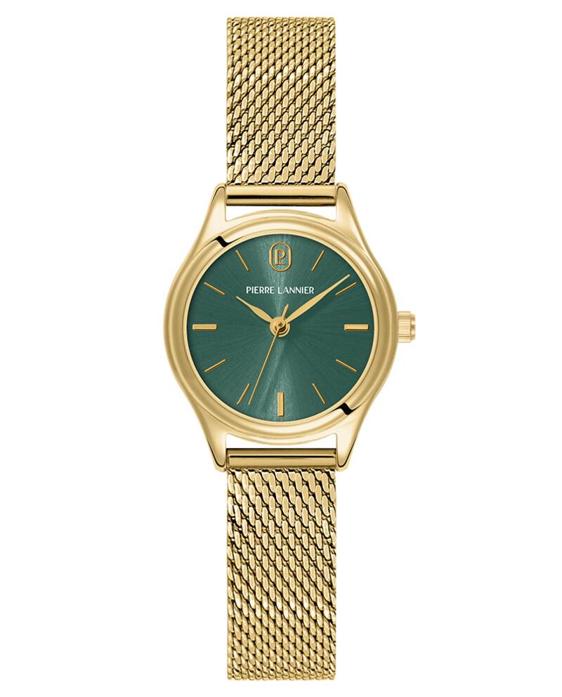 Montre Femme PYA Doré Cadran Vert Bracelet Acier milanais Doré 12 MM