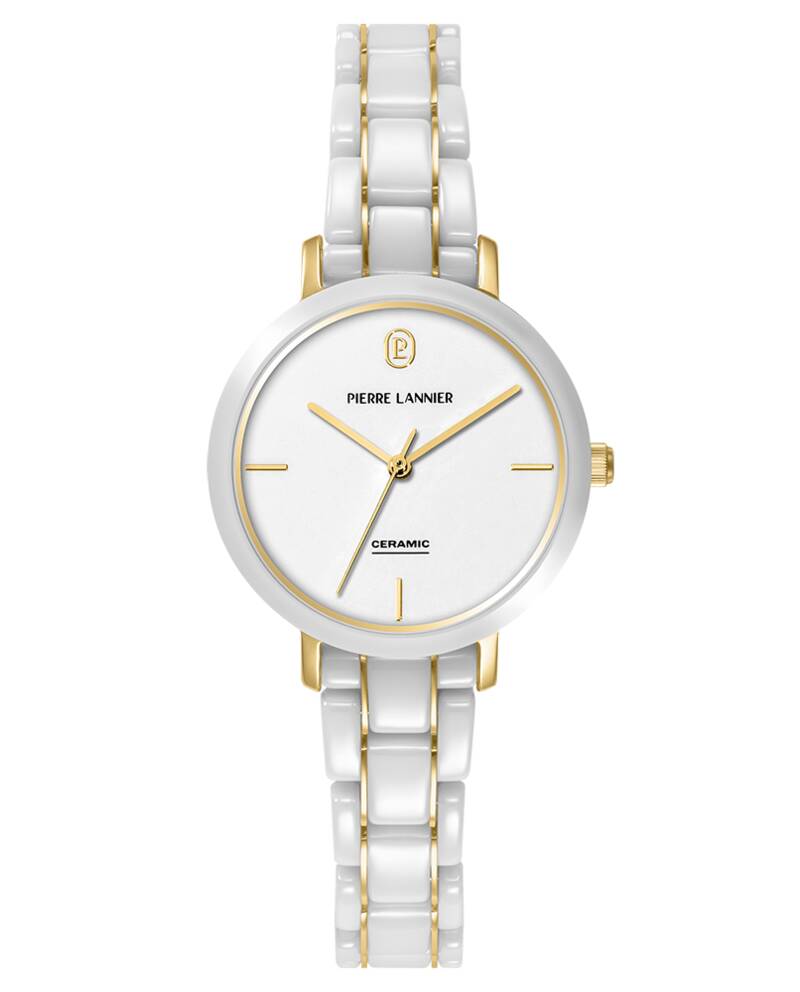 Montre Femme CHOUQUETTE Argenté Cadran Blanc Bracelet Acier céramique Blanc 12 MM