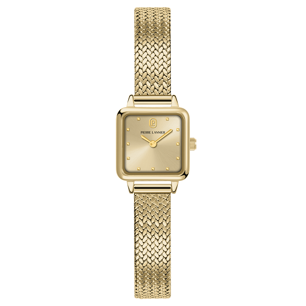 Quartz Watch NEORA Sunray Gold Dial Gold Milanese stainless steel
