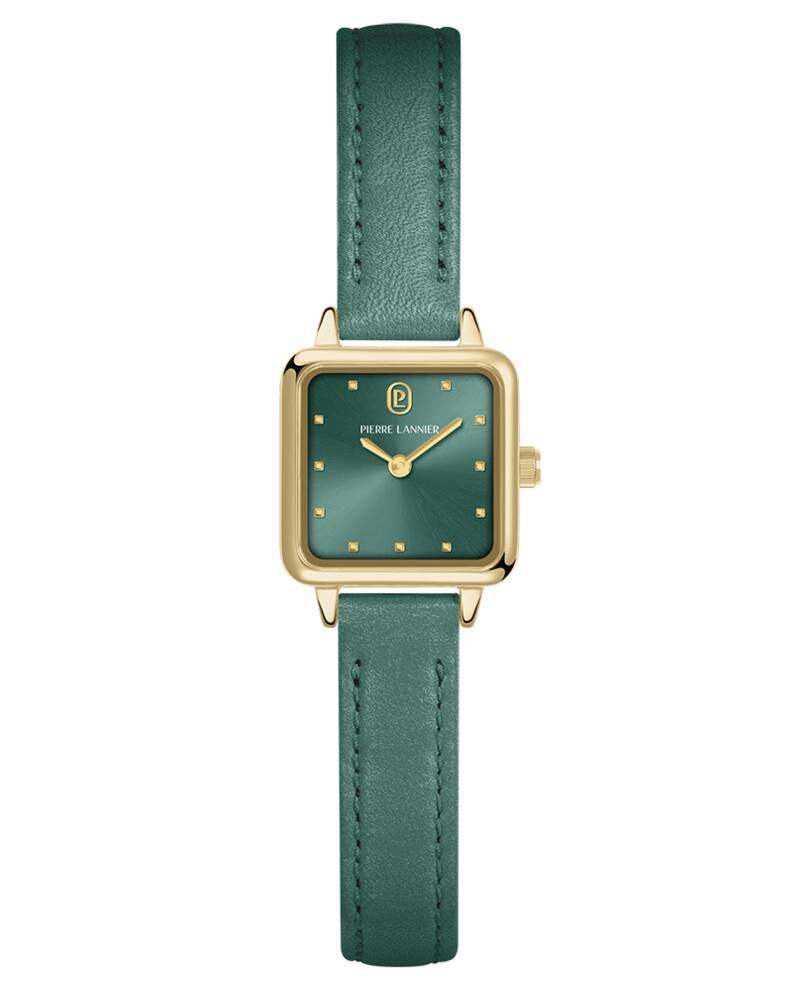 Montre Quartz Femme NEORA Doré Cadran Vert Bracelet Cuir Vert 10 MM