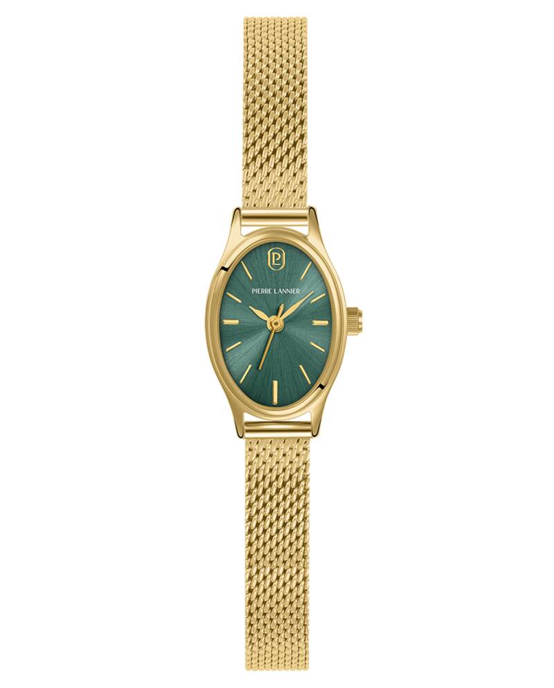 Montre Quartz Femme OVALIA Doré Cadran Vert Bracelet Acier milanais Doré 8 MM