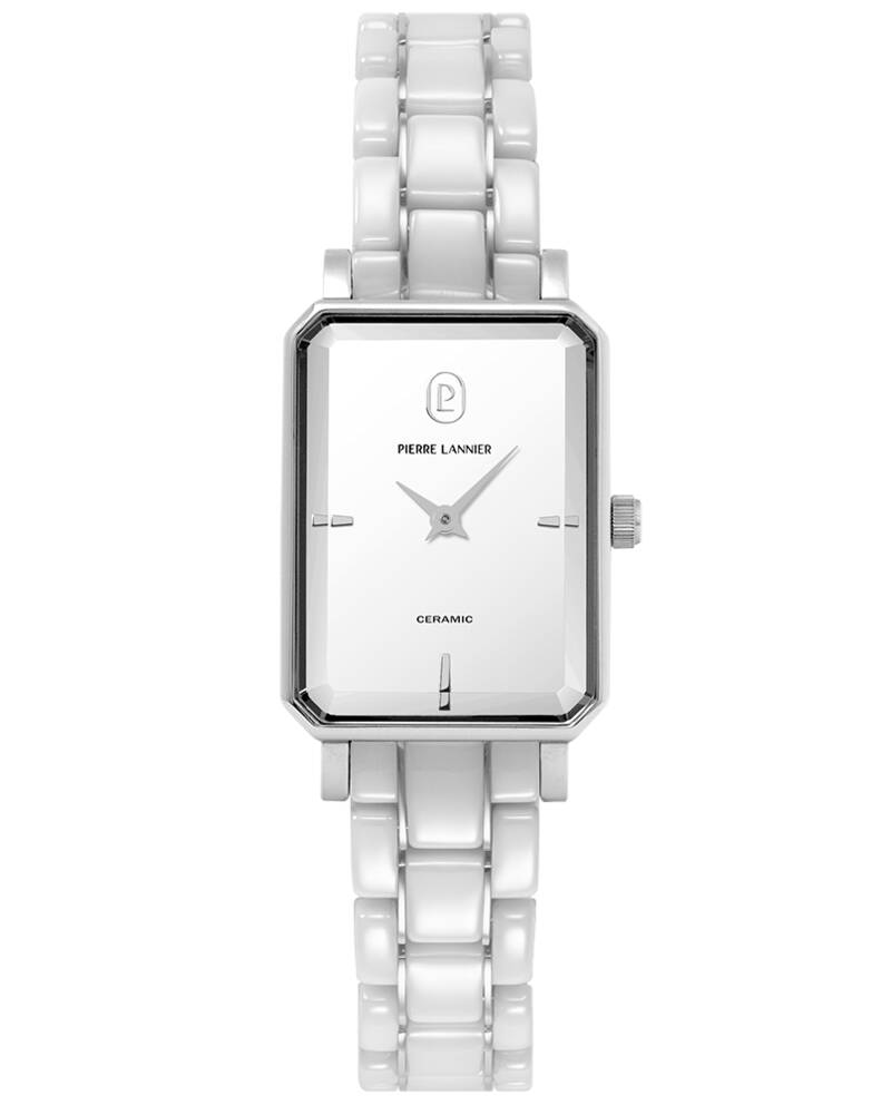 Montre Femme ARIANE Argenté Cadran Blanc Bracelet Acier céramique Blanc 12 MM
