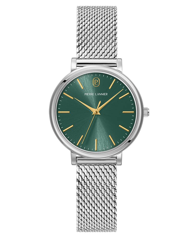 Ladies Watch ESSENTIAL Green Dial Silver Mesh 14 MM Strap
