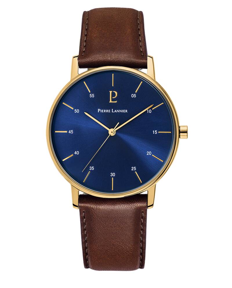 Men Watch CITYLINE Blue Dial Brown Leather Strap