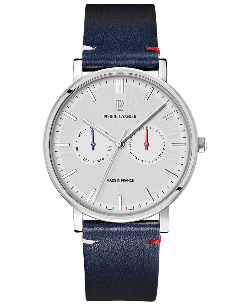 Men Watch ESSENTIAL White Dial Blue Leather 20 MM Strap