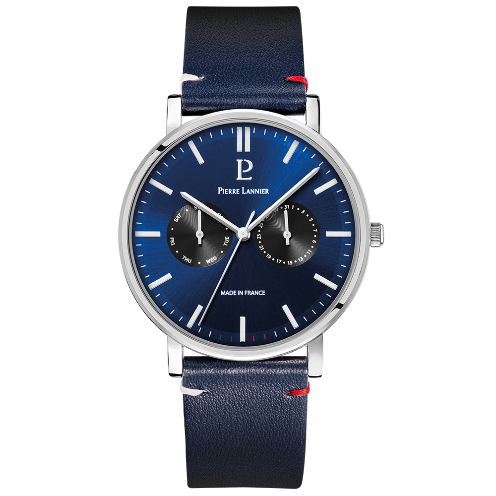 Quartz Watch ESSENTIAL Sunray Blue Dial Blue Leather 20MM Strap