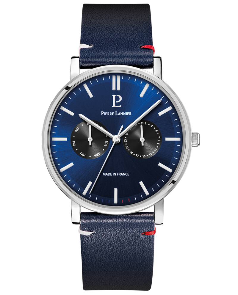 Men Watch ESSENTIAL Blue Dial Blue Leather 20 MM Strap