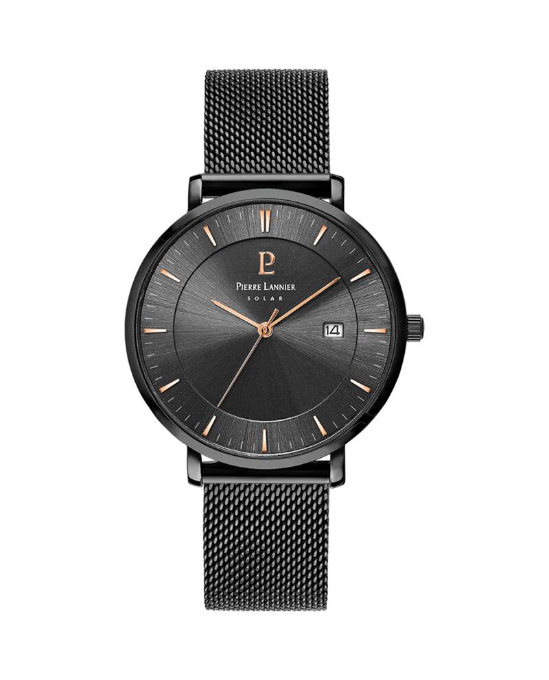 Men Watch INTI Black Dial Black Mesh Strap 209G439 | Pierre Lannier