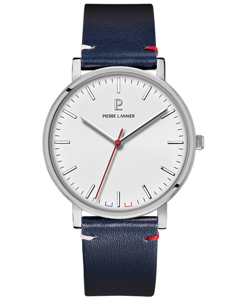 Men Watch ESSENTIAL White Dial Blue Leather 20 MM Strap