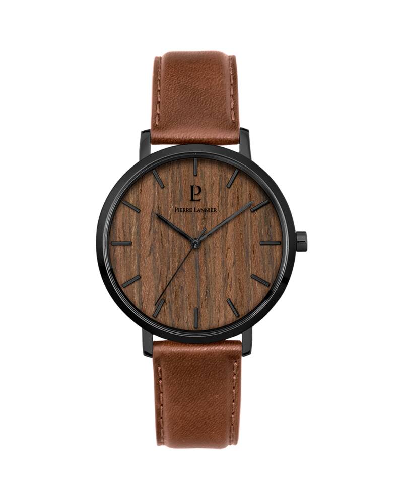 Men Watch NATURE Brown Dial Brown Leather Strap 241D384 | Pierre