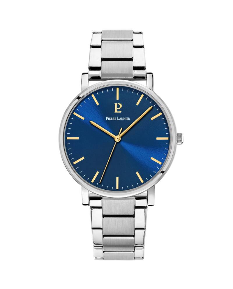 Men Watch ESSENTIAL Blue Dial Silver Steel Strap 251G161 | Pierre