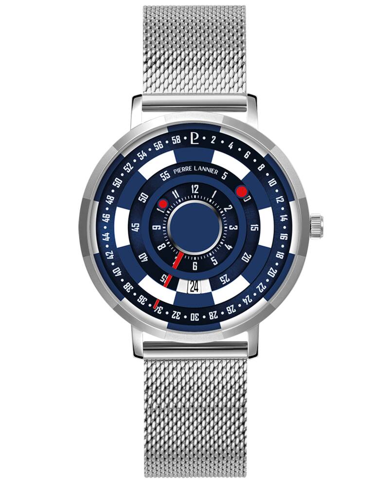 Montre Homme Chasseur Suisse - Cadran Noir - Boîtier Argent 45mm - Mouvement Japonais