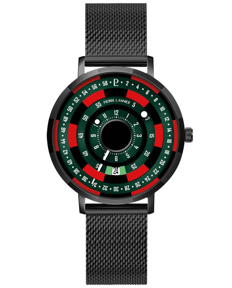 Men Qua Watch BLACKJACK Green Dial Black Mesh 18 MM Strap