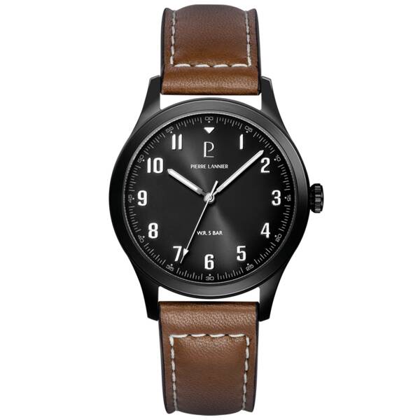 Men Watch AVIATEUR Grey Dial Brown Leather 20 MM Strap 261K434