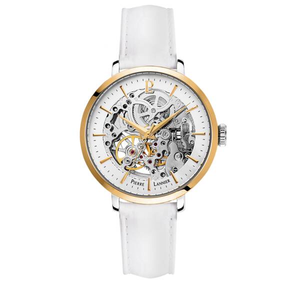 Ladies Watch AUTOMATIC White Dial White  Strap