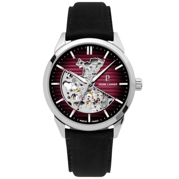 Men Automatic Watch MONARCK Alsace Blue Dial Brown Leather 22MM