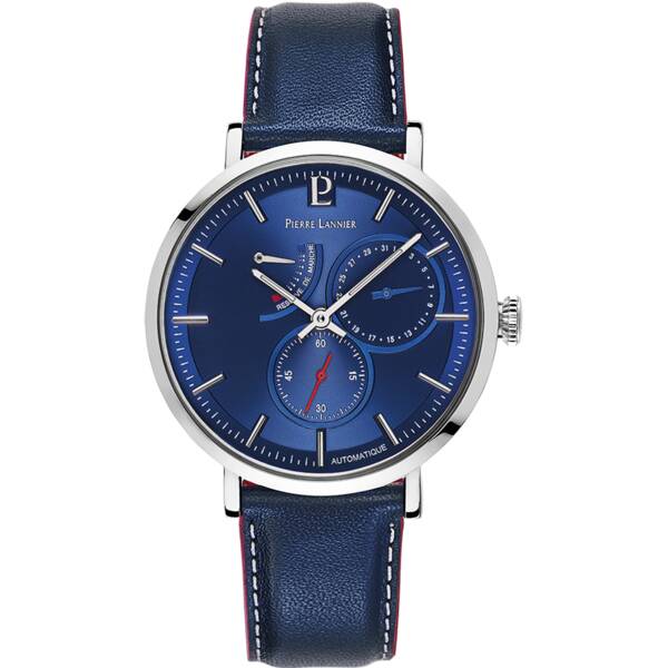 Men Watch EVIDENCE Blue Dial Brown Leather Strap 327B164 | Pierre