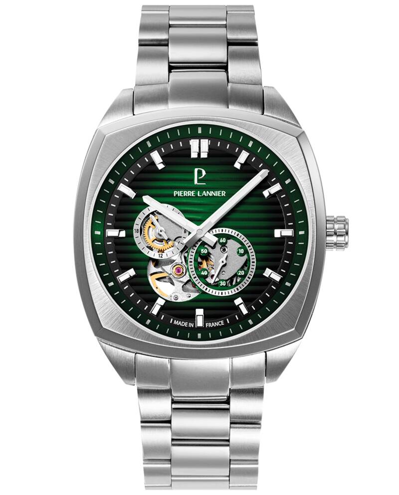 Men Watch ARCADIUS Green Dial Silver Stainless Steel 22 MM Strap
