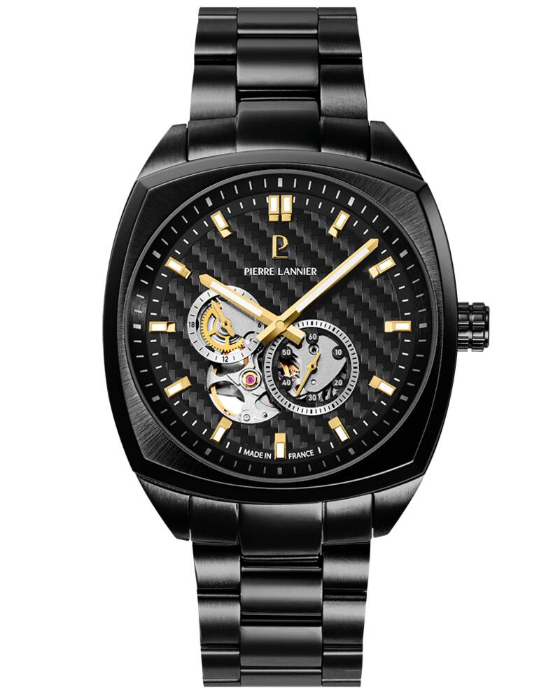 Men Watch ARCADIUS Black Dial Black Stainless Steel 22 MM Strap