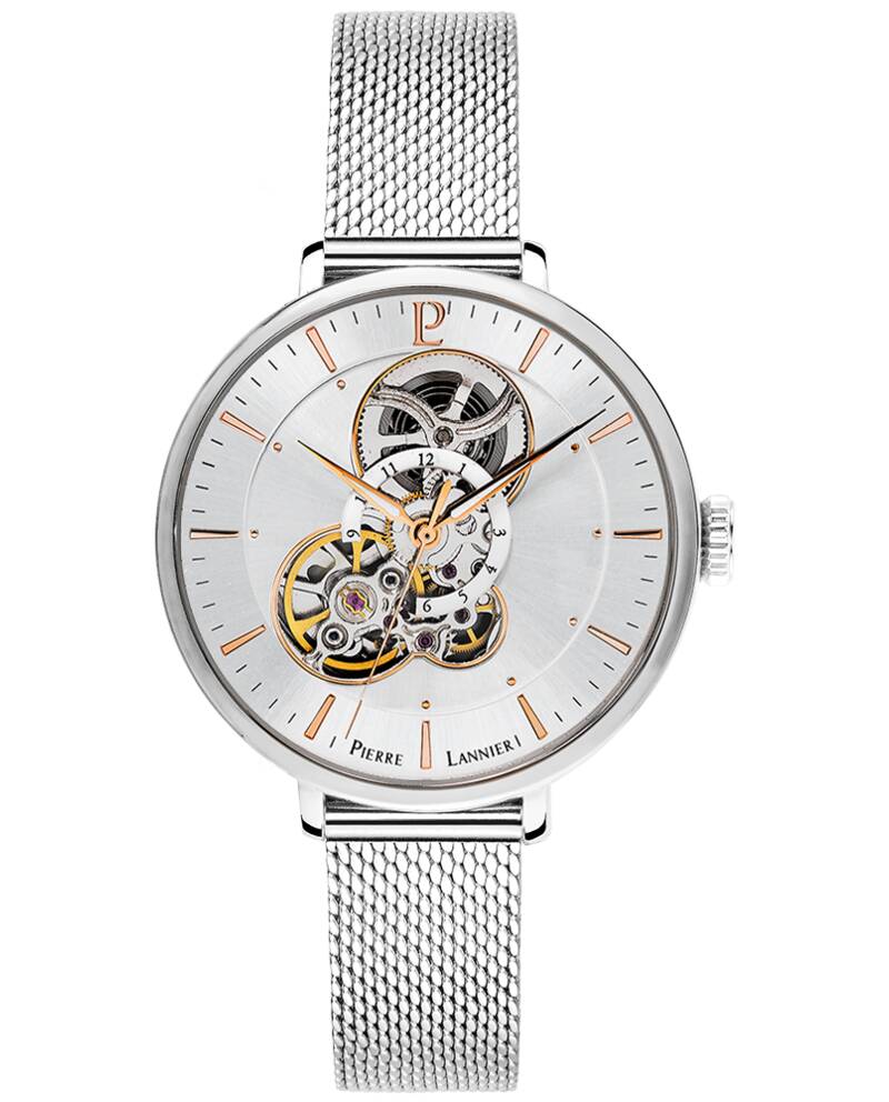 Montre Automatique Femme MELODIE Argenté Cadran Soleillé Argenté Bracelet Acier milanais Argenté 14MM