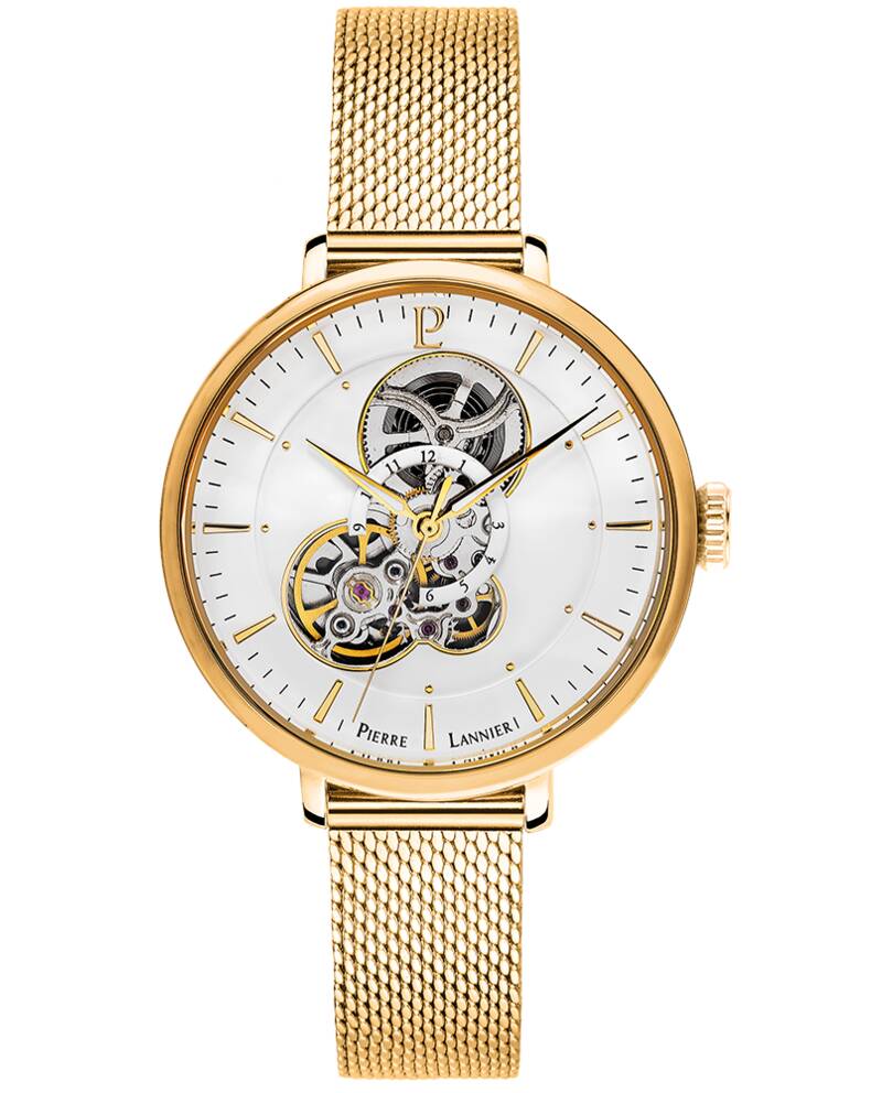 Ladies Watch MELODIE White Dial Gold Mesh Strap