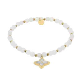 Bracelet Rigide SCHERRER En Résine Nacrée Et Strass – état Neuf