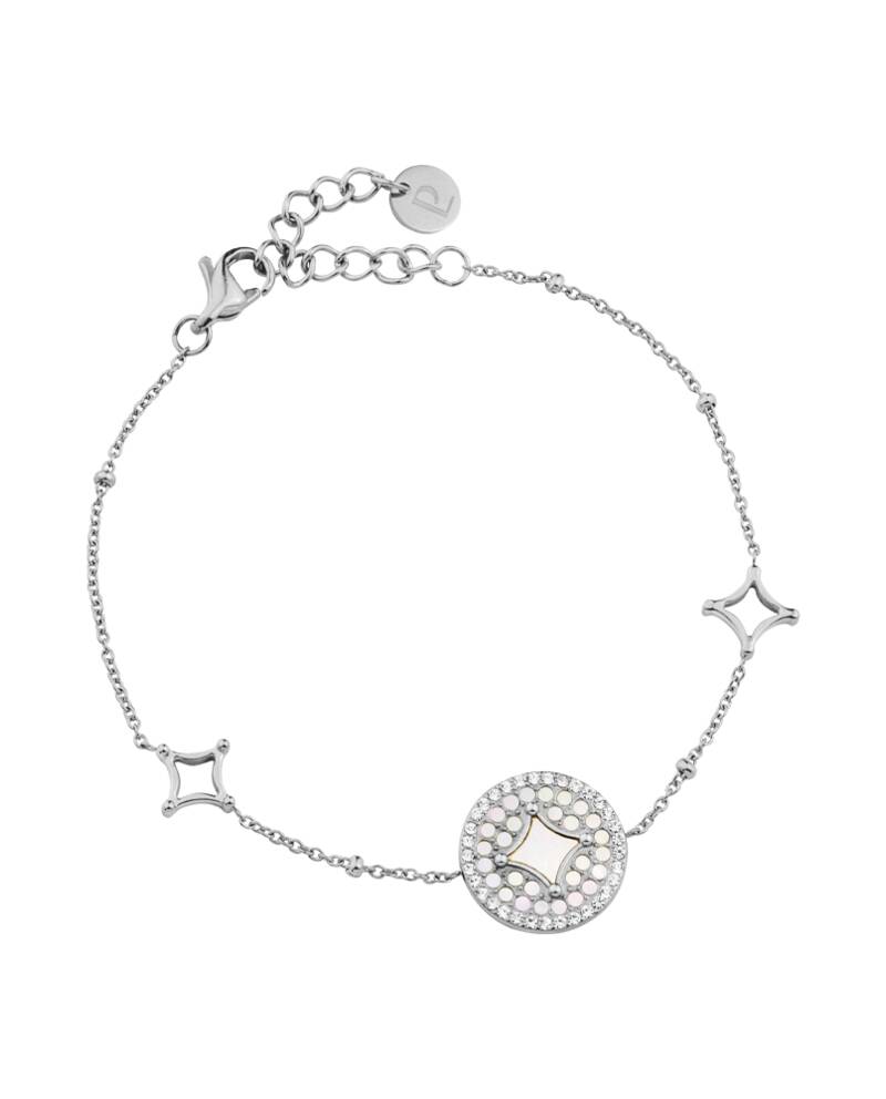 Bracelet  Femme TESSERA Acier Argenté Nacre Blanche