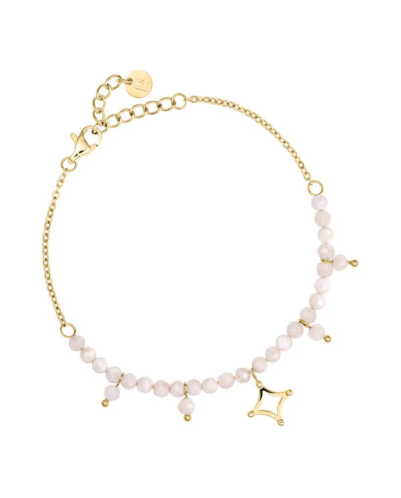 Damen Armband Perlen TESSERA Gold Edelstahl Perlen Weiss