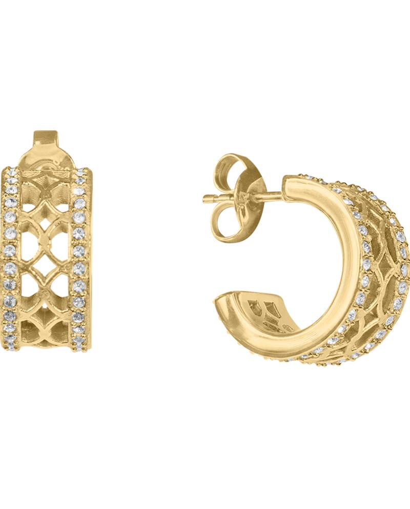 Damen Creolen Ohrring SOLINE Gold Edelstahl