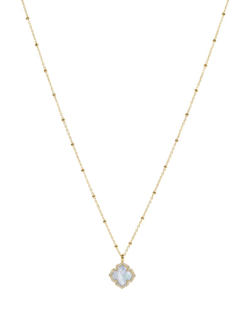 Damen Kette ESPERANCE Gold Edelstahl Perlmutt Weiss