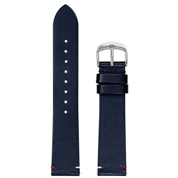 Men Leather 20 MM Blue Strap Silver clasp