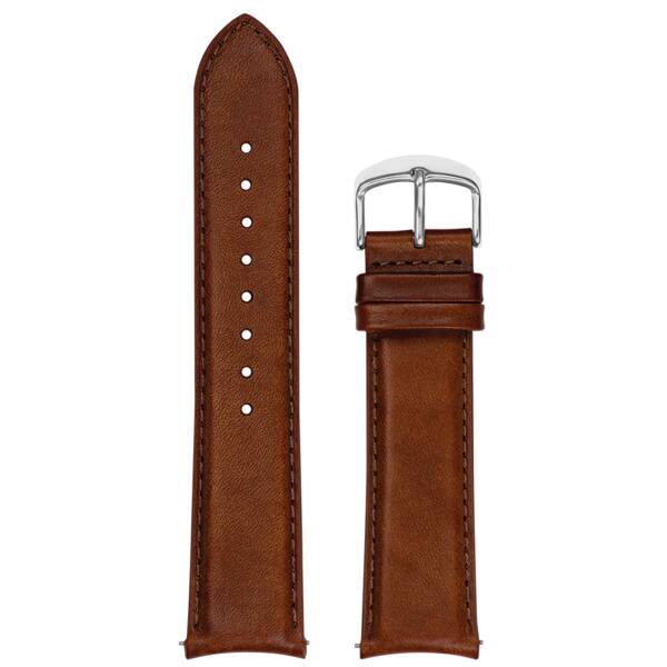 Men Leather 22 MM Brown Strap Silver clasp
