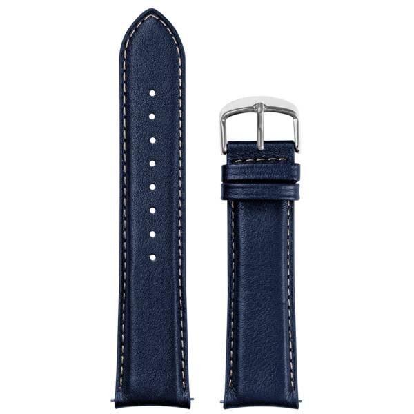 Men Leather 22 MM Blue Strap Silver clasp